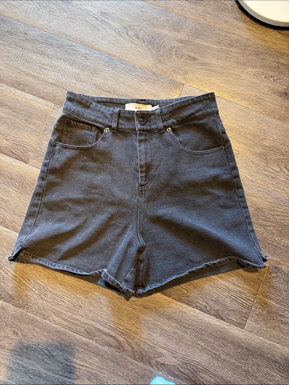 Ichi Euro High-Rise Black Denim Women's Shorts